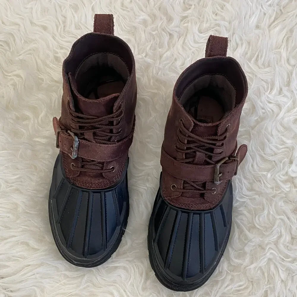 Ralph Lauren Boys Oslo High Suede Boot, Youth size 6